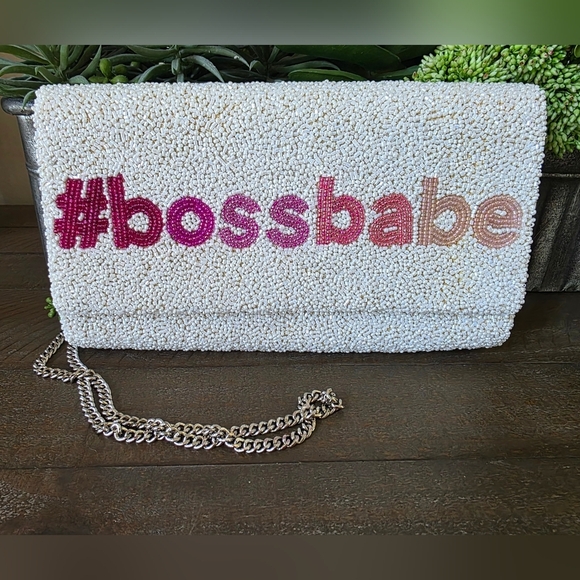 Handbags - Island To East Side #Bossbabe Pink Ombre Beaded Crossbody/Clutch